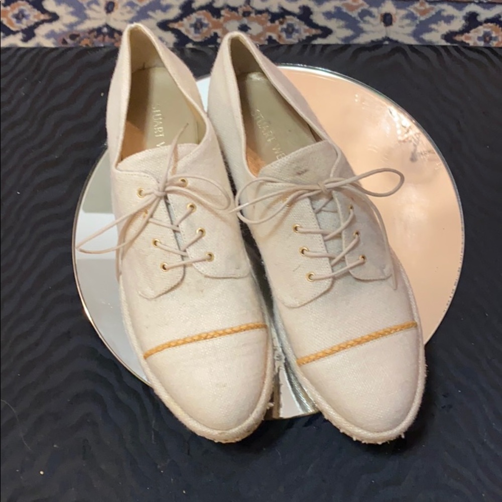 Stuart Weitzman Tweed and Canvas Creepers